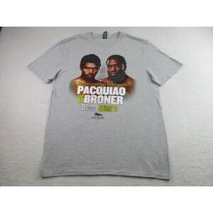 Manny Pacquiao vs Broner‎ Boxing Shirt Mens Large Gray MGM Grand 2019 District L